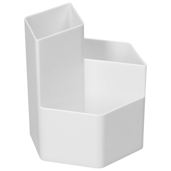 Penholder 3 Gitter Multifunktionel Sød Plastik Hvid Pen Organizer til Studererum Kontor Klasseværelse