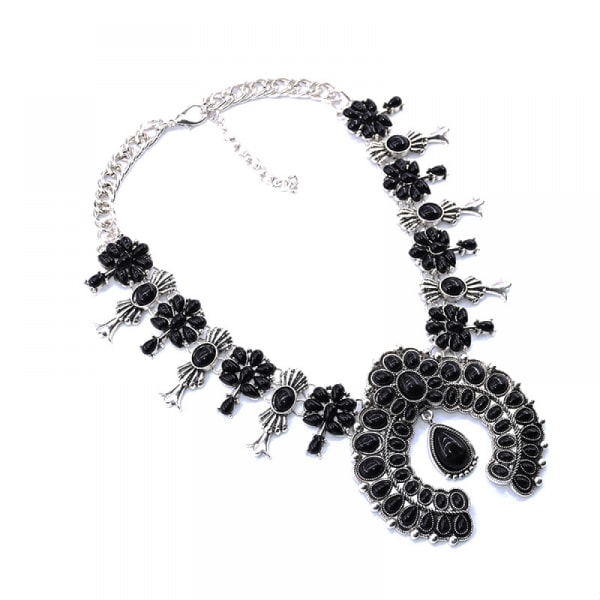 Halsband för kvinnor, Boho turkos blomma hänge kläder Acc