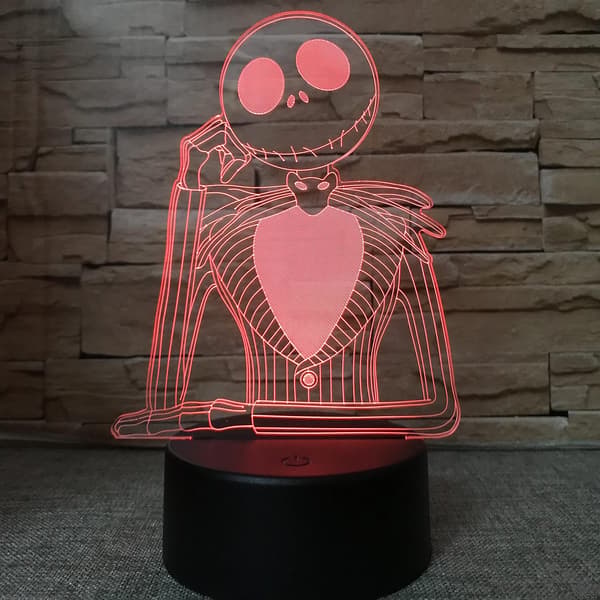 Halloween Lys Græskarkonge Jack Skellington Natlampe 3