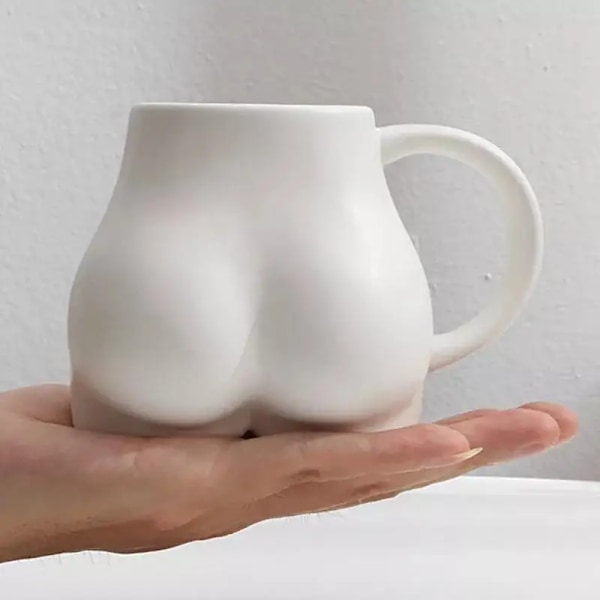 Keramisk Numse Krus Numse Krus Kaffekop Sjov Tekop 300ml Numse Keramisk Kaffekrus Balde Krus Kop til Kaffe Mælk Te WHITE