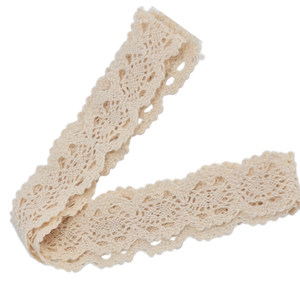 Spetsband Bomull Beige Nät 3cm Bredd 10 Yards Elegant Spetskant För DIY Gardin Kläder Duk Present Dekoration
