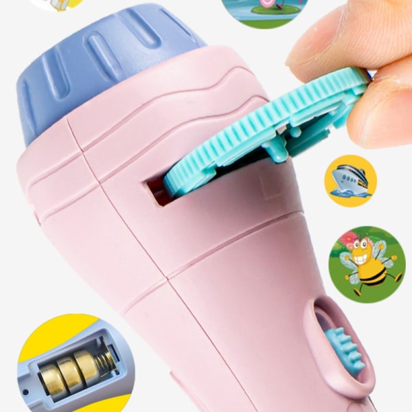 Barnens projektor Mini Luminous Projection Torch Toy Gif