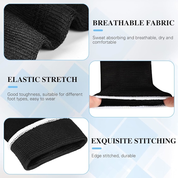 4 stycken/ 2 par barns ankelstöd kompressionsstrumpor för barn elastiska barn kompressionsstrumpor stickade ankelstöd stöd ankelstrumpa för jogging R Black 10-15 Years