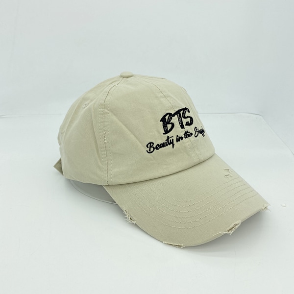 Hatt Personlighet Hål Broderi Enkelt Mode Alfabet Bas Beige