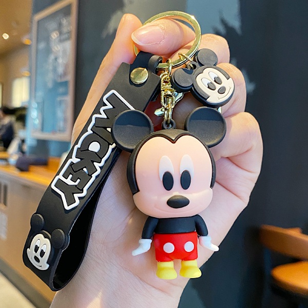 Söta Cartoon Nyckelringar för Flickor Pojkar, Ryggsäck Nyckelring Tillbehör Handledsrem Nyckelring Bil Charm, Överraskning Jul, Semester och Födelsedagspresenter Mickey