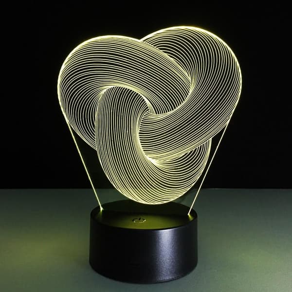 Kunstnerisk Abstraksjon Moderne 3D USB Nattlys Fargerik Colo