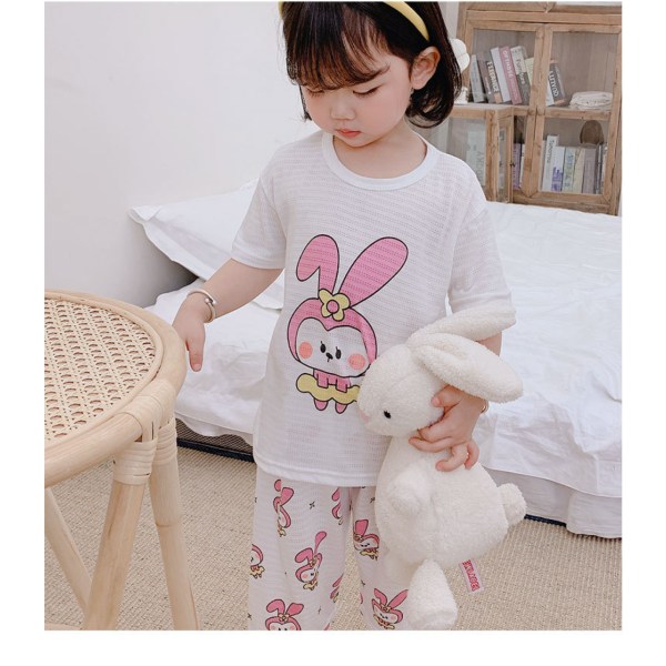 Toddler Unisex 2-delat pyjamas set, L (Rosa Kanin)