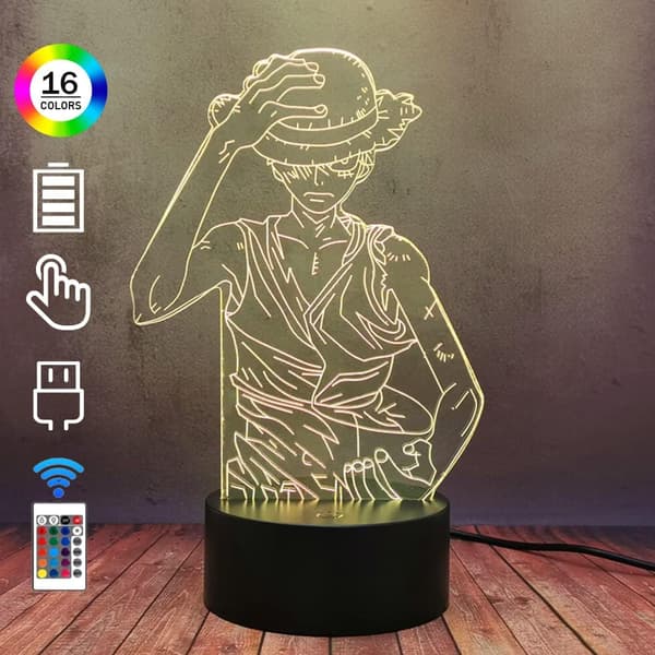 Flot Monkey D Luffy 3D LED Natlampe til Anime-fans 16