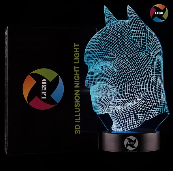 3D Optisk Illusions Natlampe - 7 LED Farveskiftende Lampe