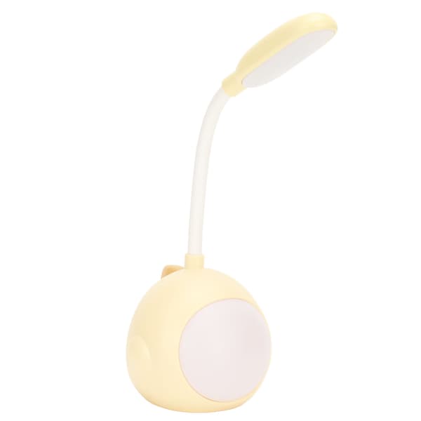 LED Liten Skrivebordslampe Mykt Lys Øyebeskyttelse Student Barn Studerelampe for Skrivebord Soverom Sengeside Sovesal Gul