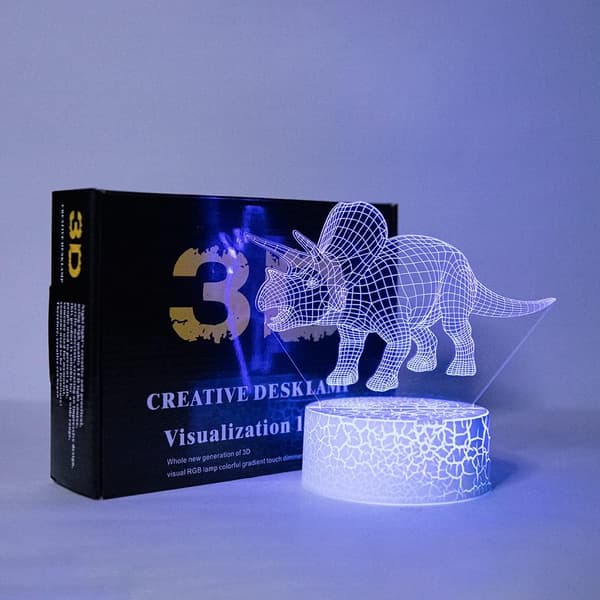 3D Dinosaur Nattlampe for Barn/Gutter/Jenter med Fjernkontroll
