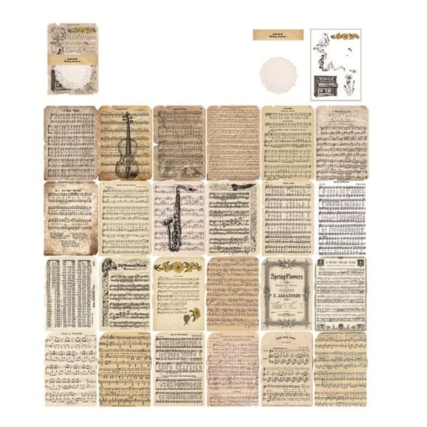 26 arkkia Vintage-scrapbook-paperia DIY-käsityöön, hienostunutta koristeellista askartelupaperia taidepäiväkirjoihin