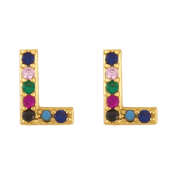 Örhängen  Post Rainbow Cubic Zirconia Guldpläterad