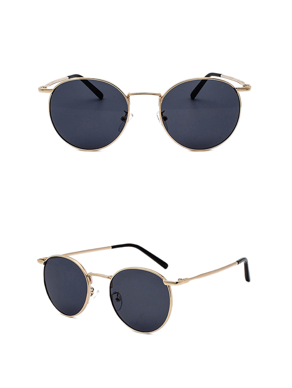 Runde, trendy solbriller med reflekterende glass