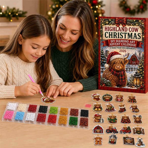 2026 Jul Diamantmålning Adventskalender, 24 DIY Akrylprydnader Style - B