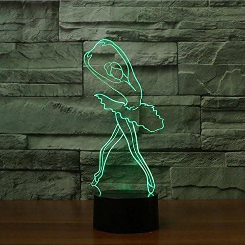 3D Ballet Pige Natlampe 7 Farveskift LED Touch Switch T