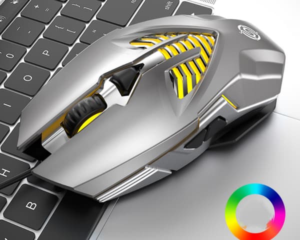 Kablet Gamingmus, 3200 DPI USB Datamus med 7 Regnbuefarger