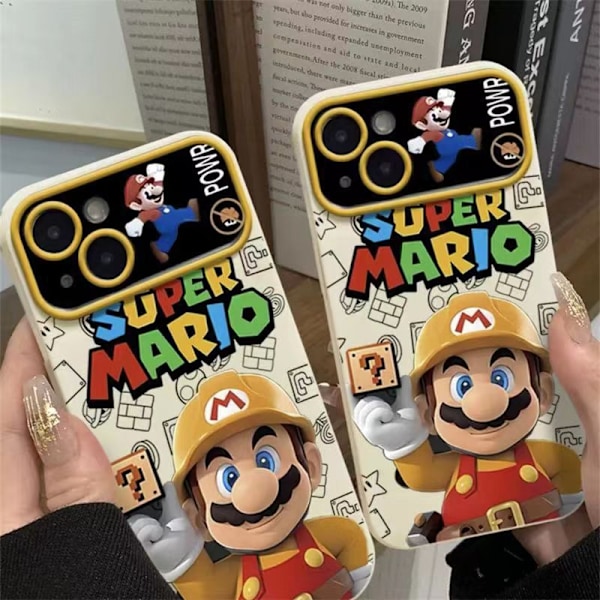 2024 Ny æstetisk telefoncover til iPhone, Mario telefoncover til piger kvinder cool trendy design blød TPU gave cover til iPhone White iPhone 13 Pro