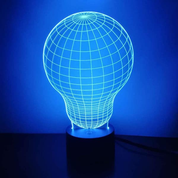 3D Natlampe LED Illusionslampe Sengelampe Bordlampe, AT