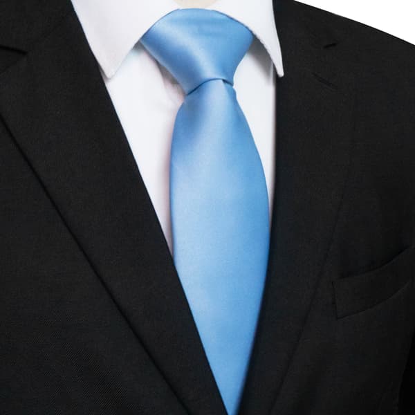 Herreslips i ensfarget, 3,15\" bredde 57\" lengde, jacquardvevd satengpolyester slips, formelt slips for forretningsbryllup konfirmasjonsgave Sky blue