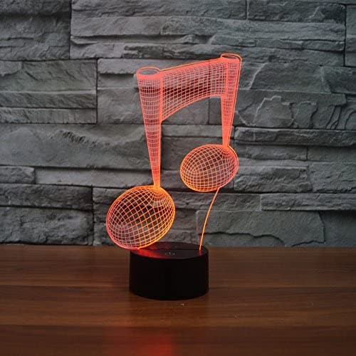 3D Musikk Note Nattlys Berørings Bord Skrivebord Optisk Illusjon