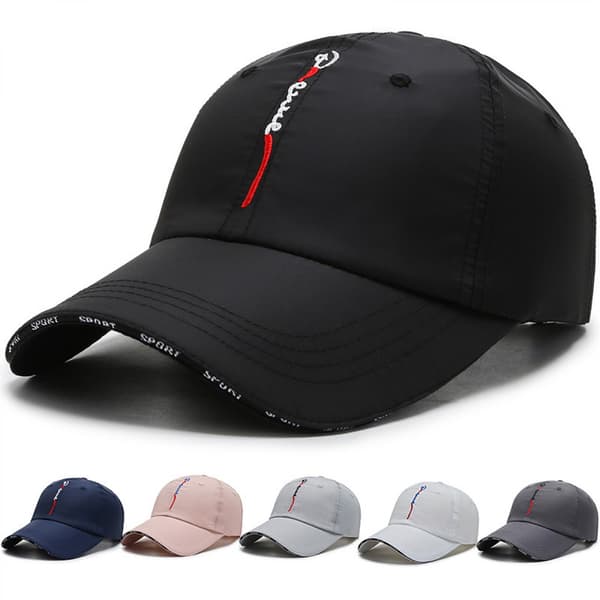 Hurtigtørkende sportshatt UPF 50+ baseballcaps brodert lett