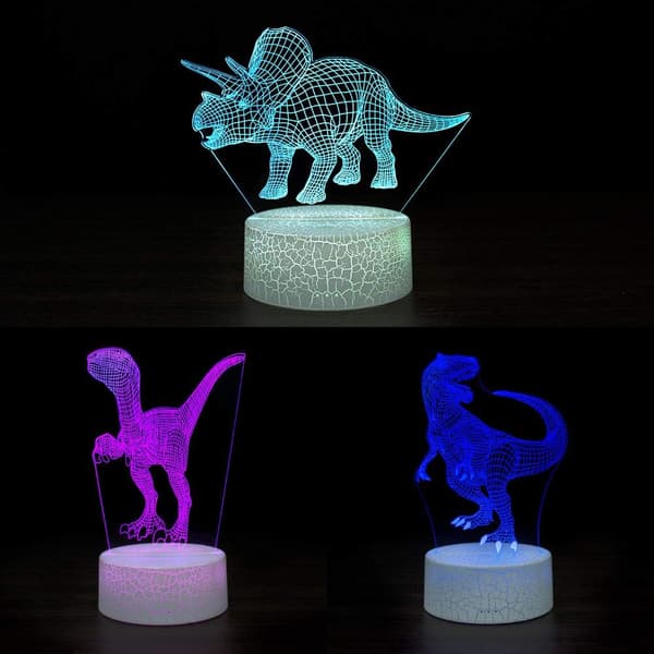 3D Illusjon Nattlys Bordlampe, 7 Farger Auto Gradvis Cha