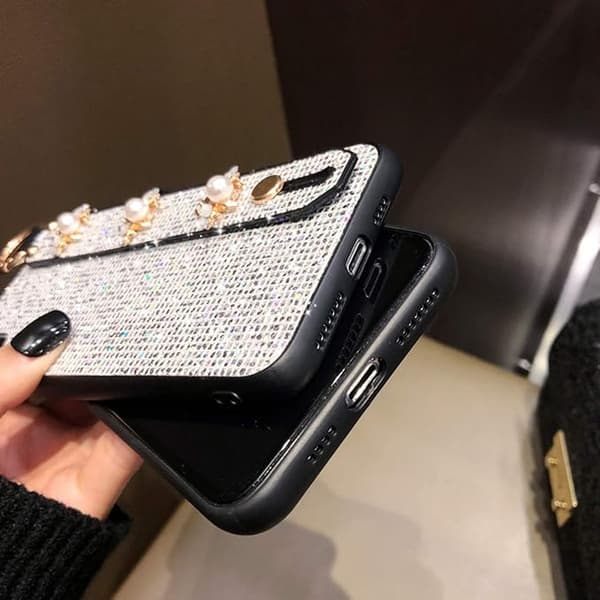 Kompatibel med iPhone 13Pro Bling Stativ Holder Luksusdeksel