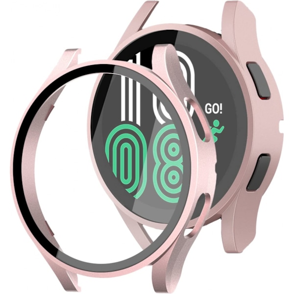 Kompatibel med Samsung Galaxy Watch 4 40mm Skal Härdat Glas Skärmskydd Hård Matt PC Skyddande Ram Repskyddande Fullt Skydd Gala