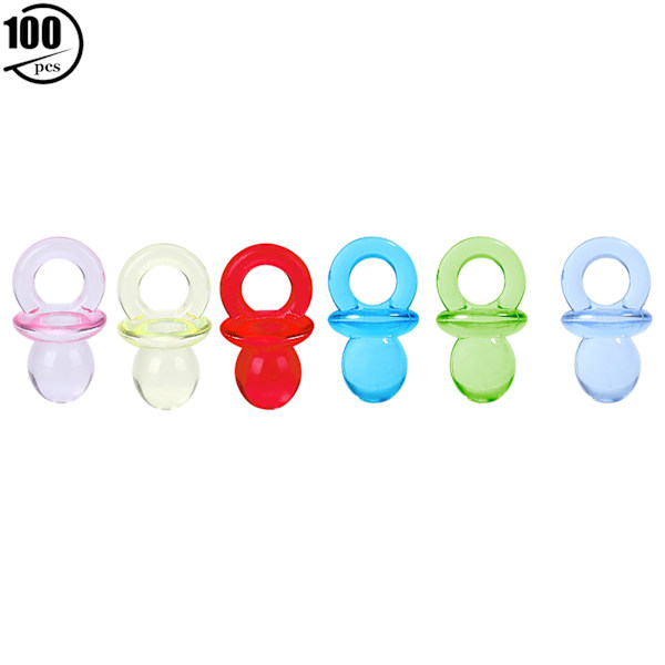 100 st akryl transparenta bröstvårtor babyshower present kläder accessoarer dekorationer (färgglada)