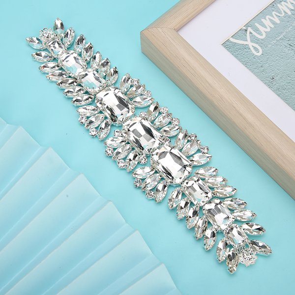 Kristalli Rhinestone Kukka DIY Ompeleva Vaatteet Kengät Koriste Tarvikkeet Valkoinen