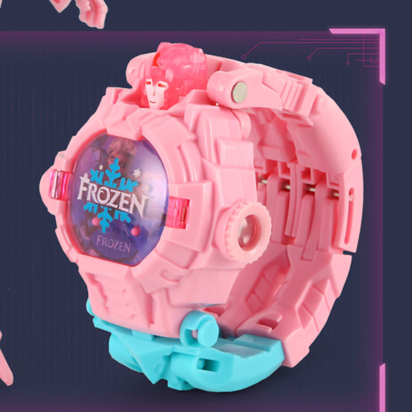Deformation Watch Muovinen Elektroniset Komponentit Sarjakuva Projektio Robot Rannekello Pojille Tytöille Type 6