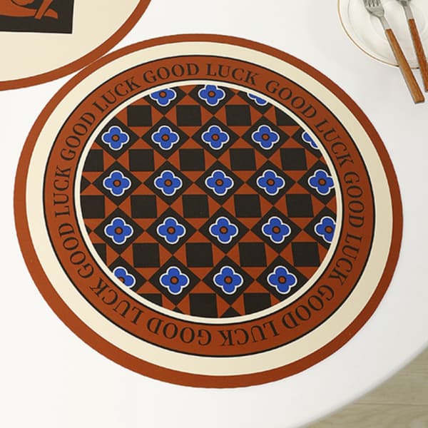 Sett med 2 Vinyl Vaskbare Tørkbare - Bordmatte Imitert Skinn S