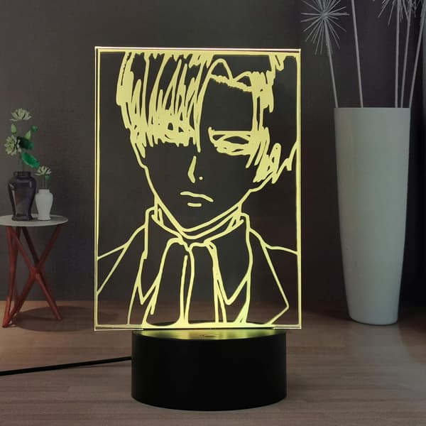Attack on Titan 3D Anime Lampe Natt Levi Ackerman Illusjon N