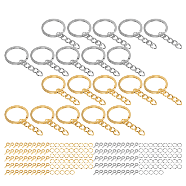 220 st delade nyckelringar DIY-bokstäver siffror hängande ögonnålar för hantverksdekoration