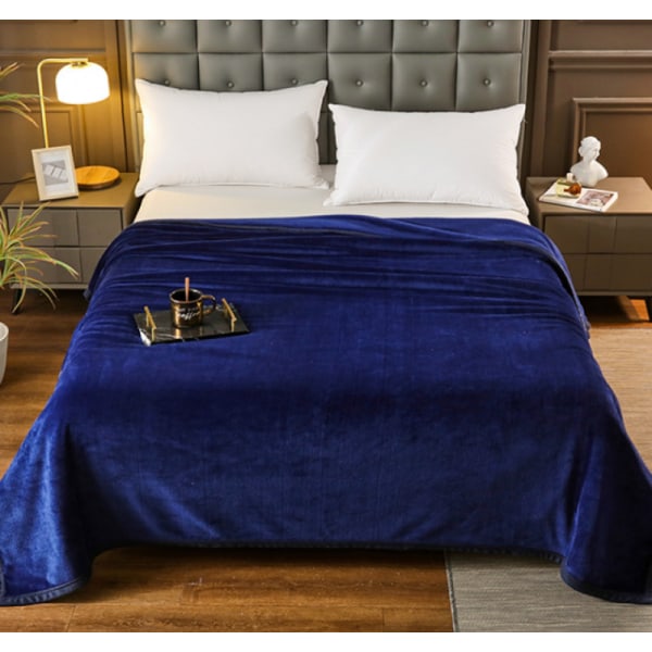 Pehmeä fleece-peitto Super Soft Cosy Bed Throws Blanket dark blue 150*200 cm