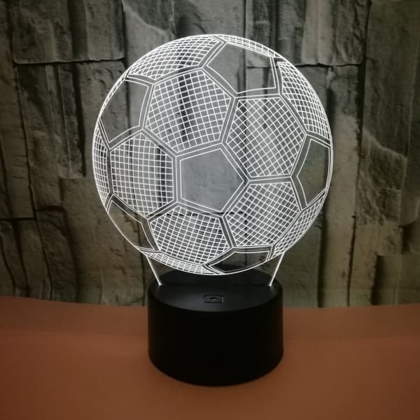 Fodbold Natlampe, 3D Illusion LED Lampe, 7 Farver Dæmpbar