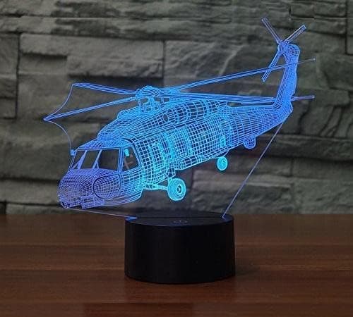 3D Fly Helikopter Natlys Touch Bord Skrivebord Optisk Ill
