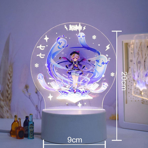 Genshin Impact Barbara 3D LED-akrylnattlampor 7 färger