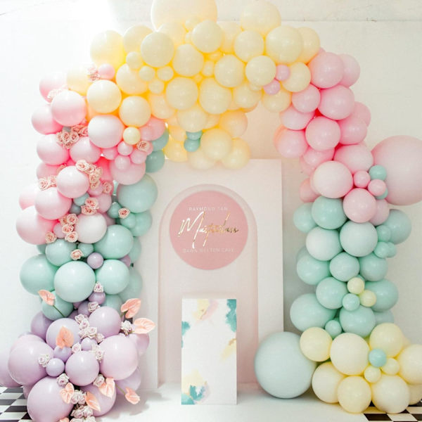 129 kpl mintunvihreää ilmapalloa eri kokoja 18 12 10 5 tuumaa Makani Blue Balloon Garland Arch Kit, pastellinmintunvihreät ilmapallot syntymäpäiväbabysuihkuun Makani Blue
