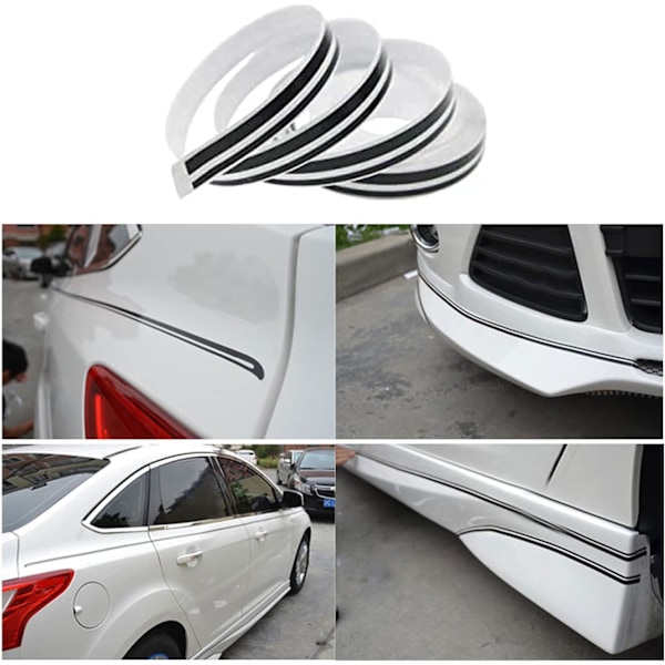 Sort Pinstripe Tape Bil Karosseri Side Stripe Dekal Talje Sticker Auto Pinstripe Tape til Biler