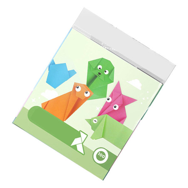 100 ark Origami-papper Flerfärgat DIY Roligt Cartoon Djur Färgglatt Papper för Förskola Hem