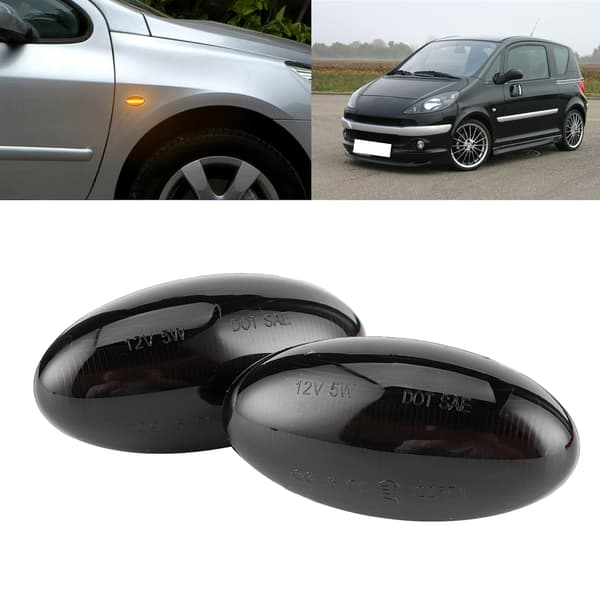 Sidemarkerlys Dynamisk Blinklys Indikator Flydende LED Lampe til Peugeot 1007
