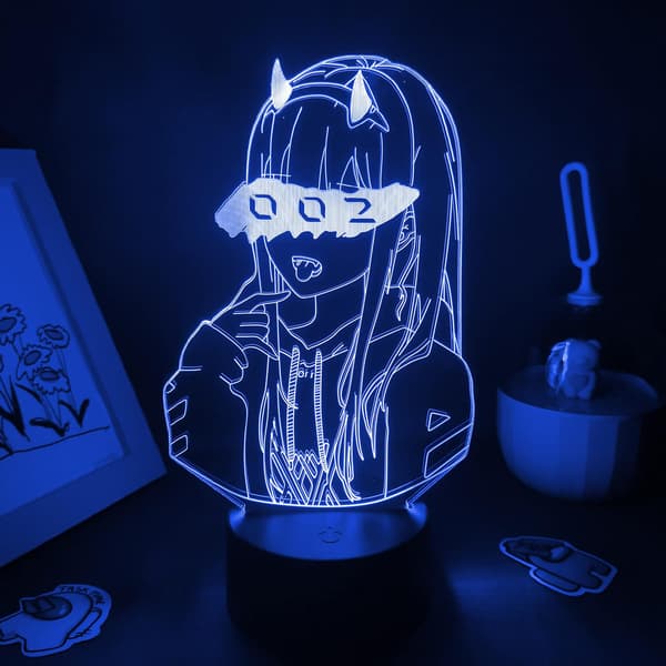 Anime Zero Two Figur 3D Lampe Natlampe Børn Piger Være