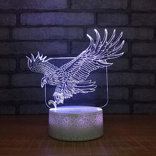 3D LED-skrivbordslampa nattlampa fjärrkontroll 7 färger ändras