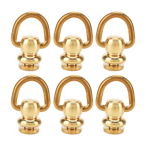 12 sett D-ring nagleskrue gull messing metallbelegg D-ring nagler for DIY skinn lommebok stropp sko dekorasjon L