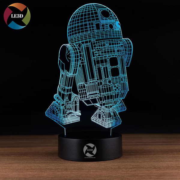 3D Optisk Illusjon Nattlys - 7 LED Fargeskiftende Lampe