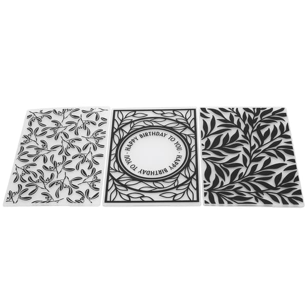 3 stk. plastpregning mapper preget mal DIY kortfremstilling scrapbooking papirhåndverk