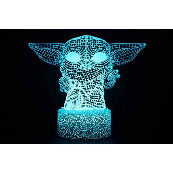 3D Illusion Star-Wars nattljuslampa 16 färgskiftande Nig