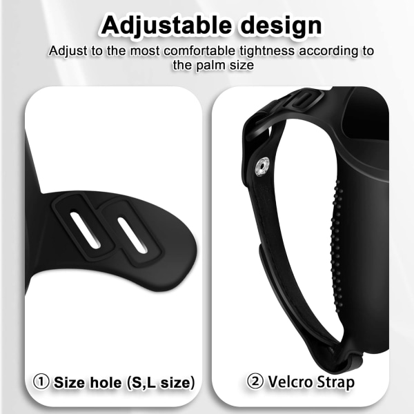 Design Cover för Oculus Quest 2 Controller Grips, Silikon Anti-Throw Grips Cover med Justerbara Knuckle Straps, Protector för Meta/Oculus Quest 2 A